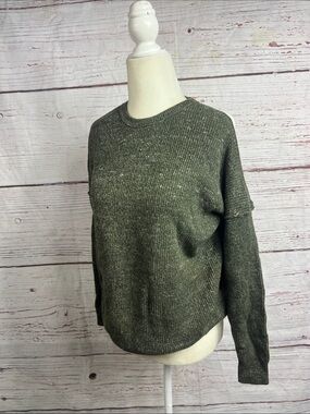 Hollister cold shoulder baggy medium Olive Green Crewneck Sweater
